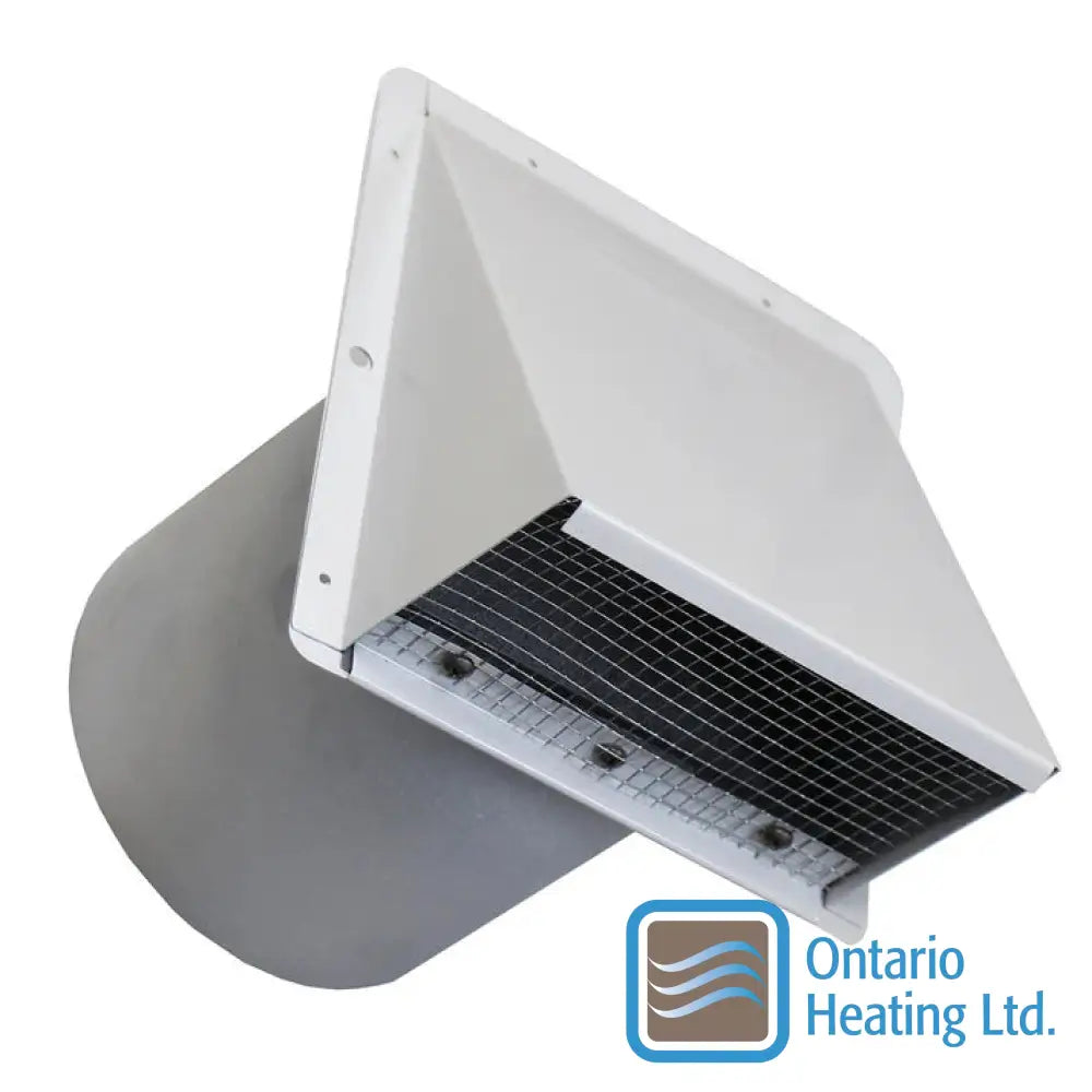 Reversomatic 6’’ Heavy Duty Exhaust Wall Cap With Damper And Bird Screen White