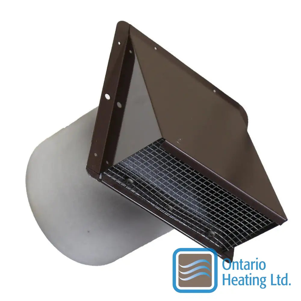 Reversomatic 8’’ Heavy Duty Exhaust Wall Cap With Damper And Bird Screen Brown